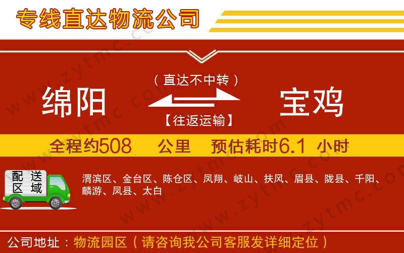 綿陽到寶雞物流專線